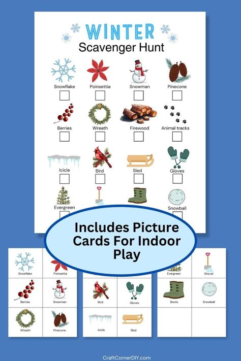 Picture of a Pinterest pin showing a winter scavenger hunt. Winter Scavenger Hunt, Winter Activity For Kids, Easy Kid Activities, Christmas Scavenger Hunt, Winter Activity, Fun Winter Activities, Winter Activities For Kids, Scavenger Hunt For Kids, Winter Crafts For Kids