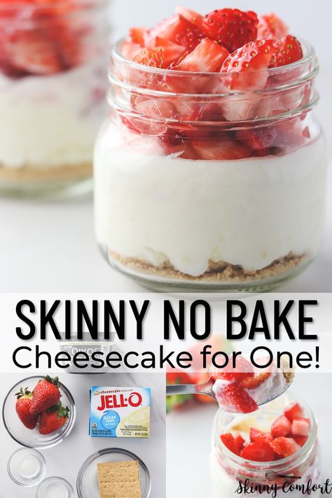 Cheesecake For One, Low Calorie Desserts Easy, Low Cal Dessert, Low Sugar Desserts, Postre Keto, Low Calorie Desserts, Healthy Sweets Recipes, No Bake Cheesecake, Sugar Free Desserts