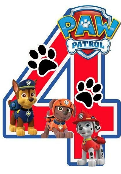 Paw Patrol 4, Paw Patrol Birthday Card, Paw Patrol Clipart, Paw Patrol Birthday Decorations, Paw Patrol Stickers, Imprimibles Paw Patrol, Paw Patrol Party Decorations, 4de Verjaardag, Paw Patrol Birthday Shirt