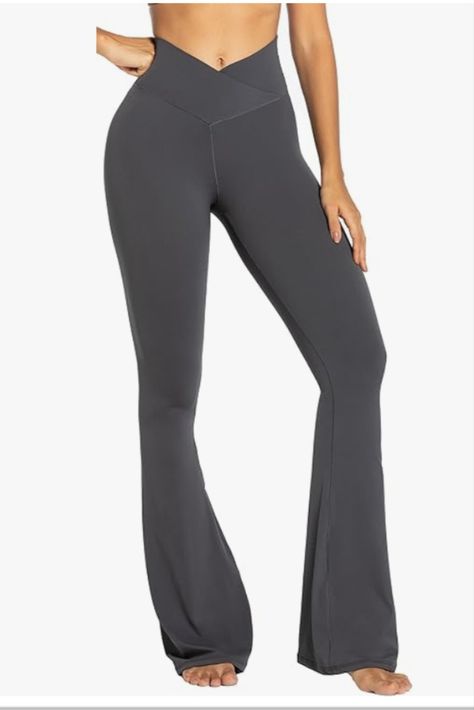 Yoga pants/ flared leggings. Flatterring crish cross waist. availble in 22 different colours and with different inseam lenghts. #ad Bell Bottom Leggings, Yoga Flare Pants, Stretch Yoga, Flare Legging, Flared Leggings, Prom Dress Inspiration, Flare Leg Pants, Women's Activewear, Flare Leggings