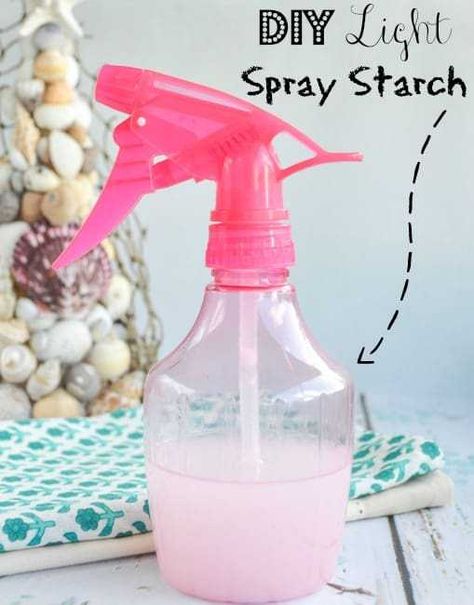 DIY Light Spray Starch Starch For Ironing, Diy Starch, Spray Starch Recipe, Ironing Spray, Fabric Starch, Freedom Writers, Liquid Starch, Spray Starch, Declutter Bedroom