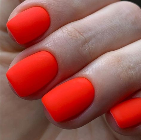 Neon red matte nails Red Matte Nails Coffin, Bright Matte Nails, Red Neon Nails, Matte Red Nails Design, Neon Red Nail Polish, Matte Neon Nails, Red Nails Matte, Neon Red Nails, Short Neon Nails