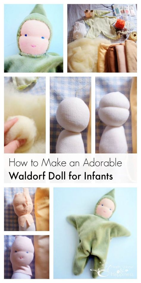 How To Make Waldorf Dolls, Handmade Dolls How To Make, Diy Waldorf Toys, Waldorf Doll Tutorial, Waldorf Dolls Clothes, Doll Softie, Waldorf Crafts, Doll Patterns Free, Baby Doll Pattern