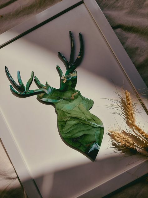 Deer with resin art Resin epoxy Iran Resin Pour, Magic Forest, Epoxy Resin Art, Art Resin, Gaming Decor, Pouring Art, Uv Resin, Resin Crafts, Resin Art