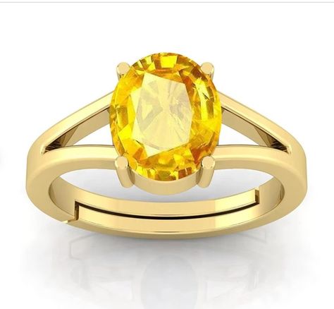 Premium Quality A Premium Quality A Yellow sapphire gives wearer good health, wisdom, property, longevity, name honors and fame and protects from Bad epirits. Packaging Included: 1 Yellow sapphire/Pila Pukhraj stone This beautiful Yellow Sapphire is Unheated / Untreated &100 % pure Vedic natural gemstone. Buy Certified Yellow Sapphire online in India & Worldwide. Yellow Sapphire is of Ceylon (Sri Lanka) Stone Width   - 10 MM Stone Depth -  2 MM Stone Length  -14 MM Stone Creation  -Natural No Of Gemstone  - 1 Material  - Sterling Silver Metal Purity -925 Occasion:- Wedding, Valentine's Day, Mother's Day, Graduation, Father's Day, Engagement, Confirmation/Communion, Christmas, Christening, Birthday, Anniversary Band Width  -1.5 Stone Country Origin - Sri Lanka. Stone Shape - Oval Pukhraj Ring Design For Women, Yellow Citrine Engagement Ring, Pukhraj Stone, Ceylon Sri Lanka, Yellow Rings, Yellow Gemstones, Yellow Stone, Birthstone Gifts, Sapphire Stone