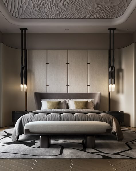 Modern Bed Design Master Bedrooms, Master Bedrooms Luxury, Bedroom Design Modern Luxury, Hotel Interior Bedroom, Fall Bedroom Aesthetic, Bed Interior Design, Luxury Bedroom Interior Design, Hotel Bedroom Design, Dining Room Design Luxury