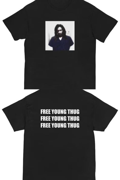 Free Young Thug Shirt, Mug Shots Aesthetic, Young Thug Aesthetic, Young Thug Shirt, Free Thugger, Thug Fashion, Free Young Thug, Free Slime, Thug Style