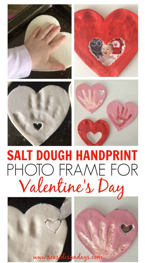 Grandparents Diy, Valentines Bricolage, Dough Ornaments, Baby Handprint, Valentine's Day Crafts For Kids, Kids Valentines, Diy Bebe, Ideas Craft, Handprint Crafts