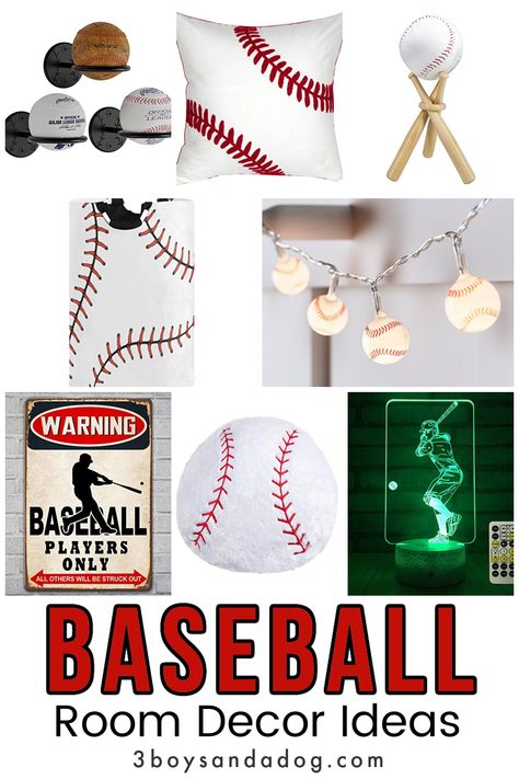 Baseball Room Ideas, Baseball Bedroom Decor, Baseball Theme Room, Baseball Room Decor, Baseball Man Cave, Team Mom Baseball, Future Bedroom Ideas, Baseball Bedroom, Kids Room Deco