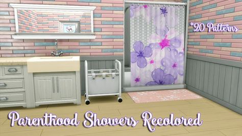 Parenthood Shower RecoloredAfter alllll day doing these I am excited to say they are finished! I knew, when I saw the first Parenthood trailer, that I really wanted to do this. I hope you guys like them! You MUST HAVE Parenthood. Thanks again for all... Sims 4 Parenthood Recolor, Sims 4 Parenthood Shower Recolor, Sims 4 Parenthood, Sims4 Build, Onesie Station, Cc Packs, Ts4 Mods, Video Games List, Sims 4 Cc Packs