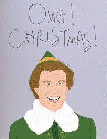 Will Ferrell Elf, Nutcracker Christmas Card, Elf Christmas Card, Cute Valentines Card, Santa Christmas Cards, Elf Movie, Valentine's Card, Will Ferrell, Buddy The Elf