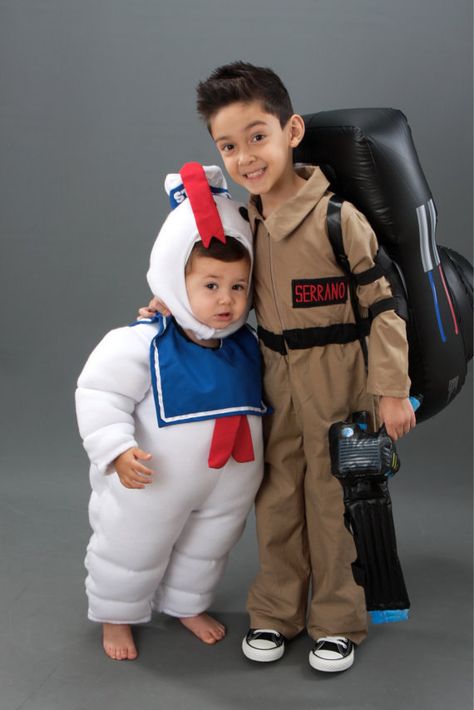 Ghostbuster & Stay Puff Marshmallow Man | Etsy Ghostbuster Halloween Costume, Ghostbusters Jumpsuit, Man Halloween Costume, Ghostbusters Ghost, Stay Puff, Halloween Vignette, Stay Puft Marshmallow Man, Ghostbusters Party, Ghostbusters Costume