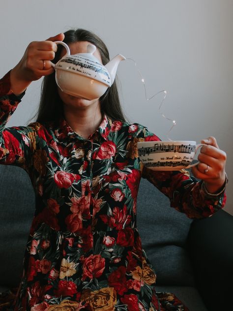 Girl tea cup pouring Sipping Tea Pose Reference, Pouring Tea, Creative Self Portraits, Sipping Tea, A Cup Of Tea, Cup Of Tea, Black People, Pose Reference, Tea Time