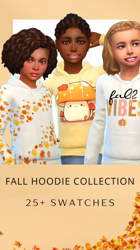 SIMS 4 KIDS HOODIE COLLECTION #SIMS4CC #SIMS4KIDS #SIMS4CLOTHING Kids Fall Outfits, Sims Clothes, Child Clothes, Sims 4 Children, Hoodie Collection, Sims 4 Toddler, Fall Hoodies, Kids Collection, Sims 4 Clothing