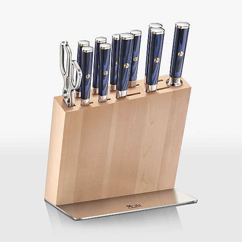 Cangshan Knives, Knife Sets & Cutlery | Crate & Barrel Kitchen Shears, Kitchen Cutlery, Knife Block Set, Santoku Knife, Bread Knife, Blue Block, Safe Storage, Knife Set, Chef Knife