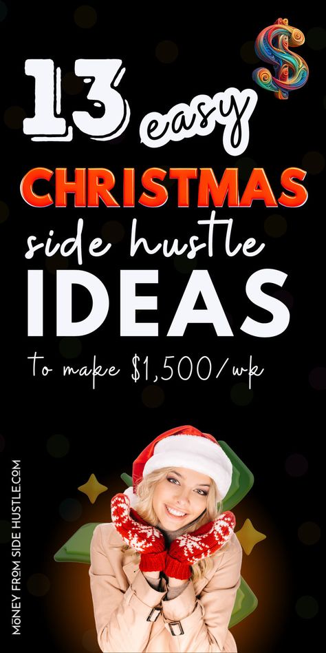 Easy Side Hustles to Earn Extra Cash for the Holidays Money For Christmas, Easy Side Hustles, Make Side Money, Christmas Jobs, Side Hustle Money, Christmas Side, Seasonal Jobs, Christmas Sides, Holiday Sides