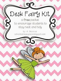 School Is a Happy Place: The Desk Fairy Kit {A Freebie for You} Desk Fairy, Fairy Kit, Organized Classroom, Calendar Cards, Classroom Hacks, First Grade Teacher, Teaching Practices, Beginning Of The School Year, First Grade Teachers