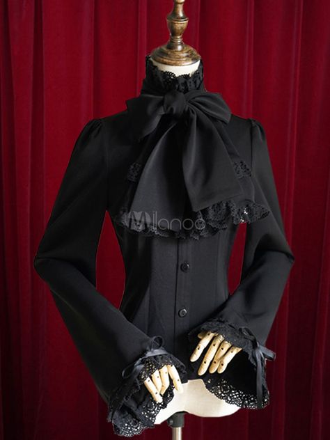 Gothic Aristocrat, Elegant Gothic, Stand Up Collar, Mode Inspo, Collar Blouse, Women's Costumes, Blouse Shirt, Gothic Lolita, Lolita Fashion