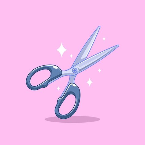 Cartoon-style scissors design on pink ba... | Premium Vector #Freepik #vector Scissor Illustration, Cartoon Scissors, Scientist Cartoon, Scissors Logo, Pencil Cartoon, Angry Cartoon, Moon Cartoon, Scissors Design, Coffee Cartoon