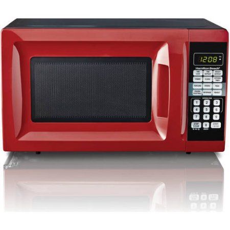 red Red Microwave, Oven Appliance, White Microwave, White Countertop, Countertop Microwave Oven, Small Microwave, Countertop Microwave, Microwave Ovens, College Dorm Room