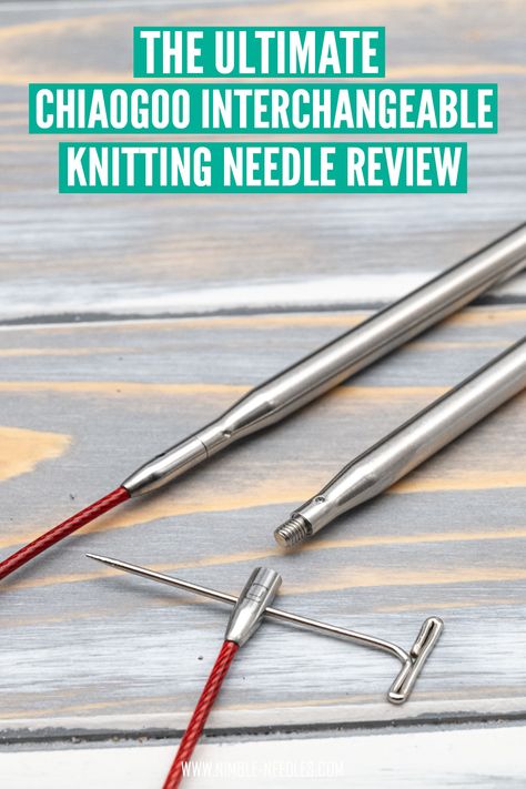 A review of the ChiaoGoo interchangeable knitting needles. Everything you need to know about these knitting tools and if they are worth it! #knitting #knit #diy Chiaogoo Knitting Needles, Knitting Tools Accessories, Interchangeable Knitting Needles, Knitting Tutorials, Knit Stitches, Knitting Tools, Double Pointed Needles, Knitted Wit, Knitting Tutorial