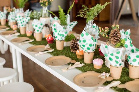 Nature Birthday Decorations, Nature Birthday Party Decorations, Number Backdrop, Forest Birthday Party Ideas, Moss Runner, Fairy Birthday Themes, Woodland Fairy Birthday Party, Mushroom Cupcakes, Nature Birthday