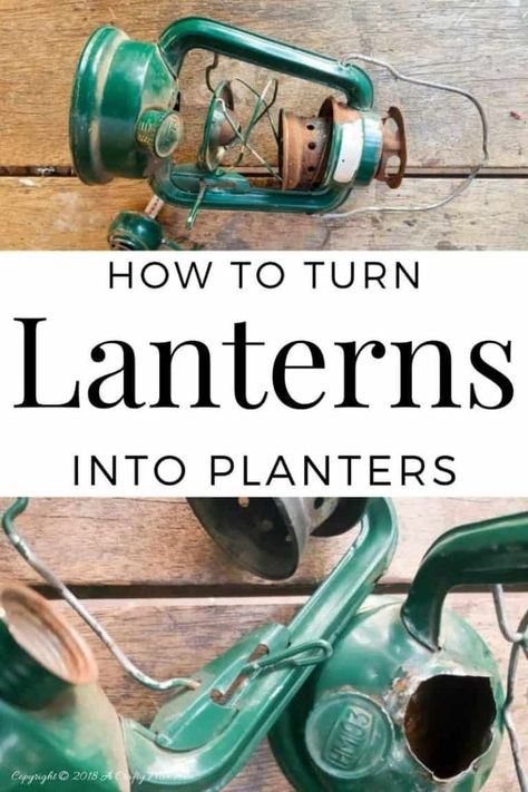 Lantern Planters, Diy Hanging Planters, Antique Pulley, Diy Lantern, Upcycled Planter, Diy Hanging Planter, Old Lanterns, Quotes Home, Lantern Ideas