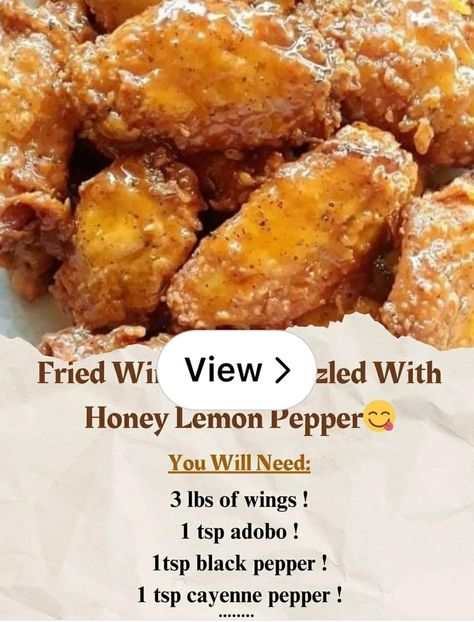 Lemon8 · Fried Wing Drizzled with Honey Lemon pepper  · @JadeCalistaLee Honey Wings, Lemon Pepper Shrimp, Lemon Pepper Wings, Fried Chicken Wings, Honey Lemon, Lemon Pepper, Garlic Butter, Quick Meals, Chicken Wings