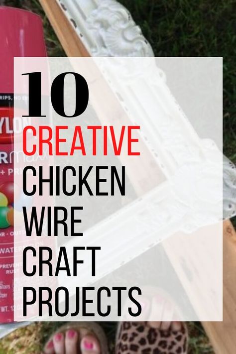 Things To Make With Chicken, Wire Craft Ideas, Chicken Wire Sculpture Diy, Chicken Wire Picture Frame, Chicken Wire Projects, Chicken Wire Diy, Chicken Wire Sculpture, Farmhouse Makeover, Chicken Wire Crafts