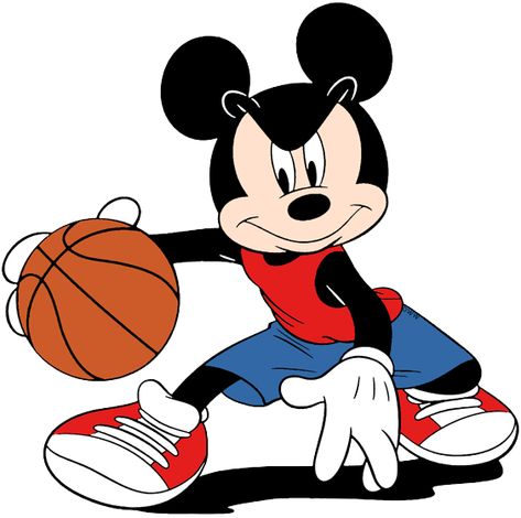 Mickey Mouse playing basketball.  He's got great dribbling skills Basketball Clip Art, Mickey Drawing, Paw Print Art, Mickey Mouse Images, Winnie The Pooh Tigger, Mickey Mouse Pictures, Cartoon Character Tattoos, Mickey Mouse Art, Disney Posters