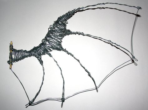 Wire Dragon Sculpture, Wire Wings, Wire Dragon, Wings Sketch, Demon Wings, 3d Pen Art, Wire Art Sculpture, Astronomy Art, 3d Pen