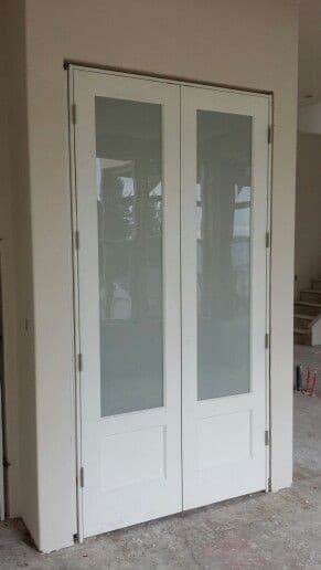 Double Door Pantry Ideas, Double Pantry Door Ideas, Pantry Double Doors, Double Door Pantry, Pantries Ideas, Double Pantry Doors, Bifold Door Ideas, Glass Pantry Doors, Kitchen Barndominium