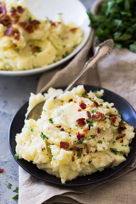 Mashed Potatoes Recipe With Bacon, Bacon Mashed Potatoes Recipe, Korean Potato Salad, Rosemary Mashed Potatoes, Mashed Potato Patties, Cream Cheese Mashed Potatoes, Bacon Mashed Potatoes, Mashed Potato Pancakes, Cheese Mashed Potatoes