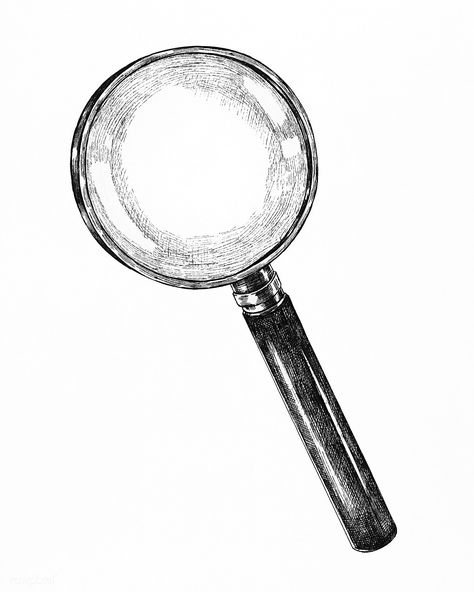 Hand drawn vintage magnifying glass | premium image by rawpixel.com #picture #photography #inspiration #photo #art Pineapple Vector, Cocktails Vector, Lemon Set, Apple Vector, Fresh Coffee Beans, Feather Vector, Retro Typewriter, Pumpkin Vector, Glass Engraving