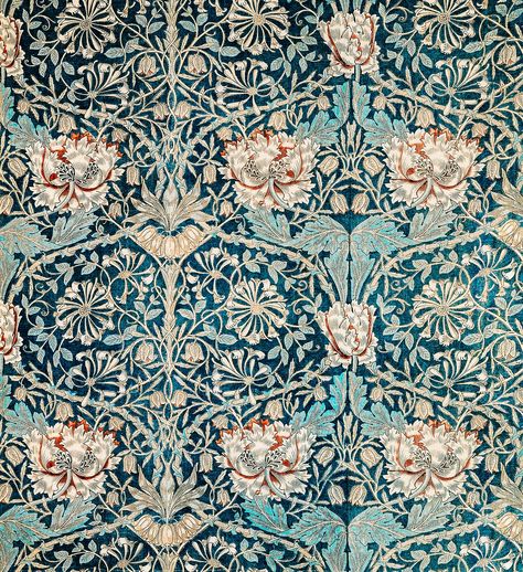 Honeysuckle pattern (1876) by William Morris. Original from The MET Museum. Digitally enhanced by rawpixel. | free image by rawpixel.com / The Metropolitan Museum of Art (Source) William Morris Honeysuckle, William Morris Patterns, Victorian Pattern, Free Illustration Images, William Morris Art, Nature Inspired Decor, Soul Art, Arts And Crafts Movement, Metropolitan Museum Of Art