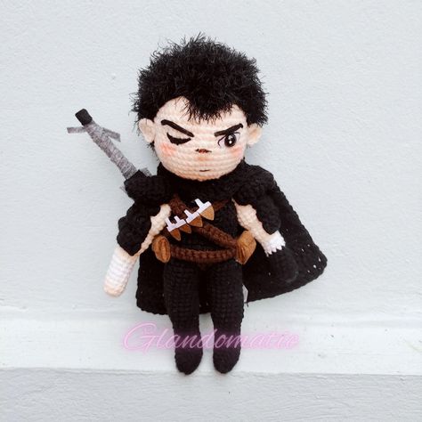 "Custom Anime, Manga Character Crochet Doll - Guts from Berserk \"Even if you force back what was lost, it still won't be the way it was.\" - Guts We want to bring the most beautiful and delicate products to satisfy your requirements with a team of skillful crochet artists. This cute plush toy is the perfect birthday gift for fan of this manga (anime) I can make any character you want, just message me! DESCRIPTION - 𝐒𝐢𝐳𝐞 (𝑀𝑎𝑦𝑏𝑒 𝑠𝑙𝑖𝑔ℎ𝑡𝑙𝑦 𝑑𝑖𝑓𝑓𝑒𝑟): 6, 8, 10, 12 inches - Handma Anime Character Crochet, Guts From Berserk, Anime Amigurumi, Character Crochet, Anime Crochet, Black Swordsman, Griffith Berserk, Sell Ideas, Crochet Girls