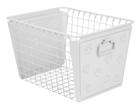 Rebrilliant Paws Metal/Wire Basket | Wayfair Dog Toy Organization, Metal Wire Basket, Timeless Looks, Wire Design, White Storage, Nursery Organization, Charm School, Organize Fabric, Wire Basket