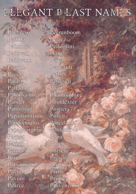 Elegant Surnames Aesthetic, Elegant Last Names For Characters, Dnd Character Names Female, Elegant Female Names, Elegant Surnames, Last Names With Meaning, Elegant Last Names, Surnames Aesthetic, Surnames For Characters