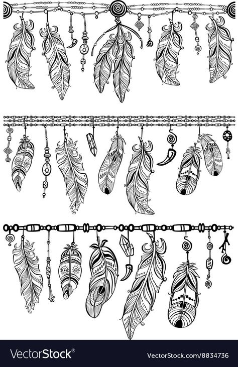 Native Designs Pattern, Native Feather Tattoos, Feather Drawings, Henna Feather, Cricut Pictures, Feather Tattoo Wrist, Dreamcatcher Drawing, Native Drawings, Native American Tattoo Designs