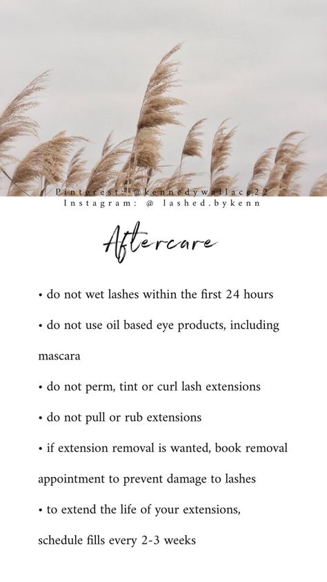 Eyelash Extension Aftercare Instructions, Eyelash Extension Instagram Captions, Lash Aftercare Post, Lash Extension Aftercare Instructions, Eyelash Aftercare Instructions, Lash Lift Aftercare Instructions, Eyelash Education, Esthetician Motivation, Lash Care Instructions