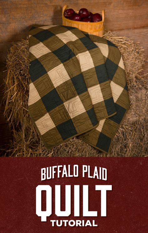 Buffalo Plaid Quilt Buffalo Check Quilt Pattern, Buffalo Plaid Quilt Patterns Free, Easy Flannel Quilt Patterns, Buffalo Plaid Quilt Pattern, Quilt Pattern For Men, Quilts For Men Patterns Free, Mens Quilts Ideas, Masculine Quilt Patterns, Gingham Quilts