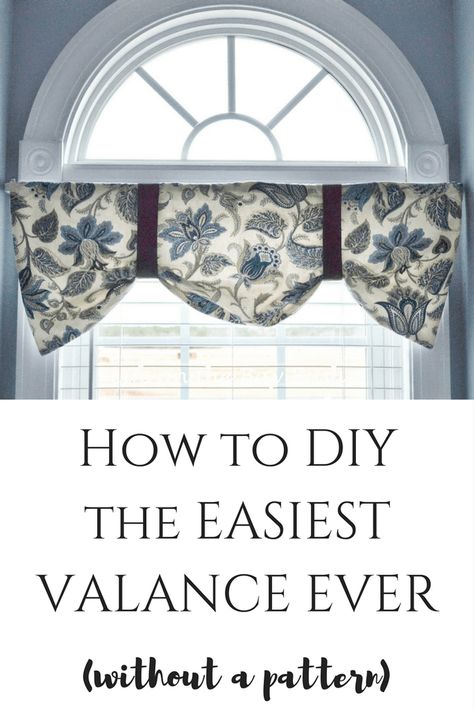 Super easy tutorial on how to make this adorable valance without a pattern! Looks great with arched windows! DIY Curtain Tutorial Home Window Treatments, Diy Window Valance, Window Valance Diy, Home Organizing Ideas, Diy Valance, Curtain Tutorial, Diy Curtain, Diy Window Treatments, No Sew Curtains