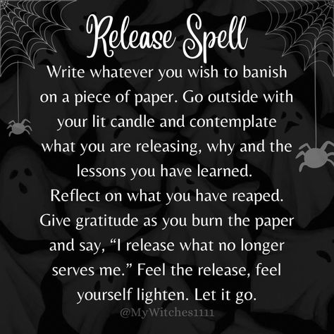 Calling Power Back Spell, Letting Go Spell, Release Spell, Witchy Practices, Black Candle Spells, Dark Witchcraft, Banishing Spells, Curse Spells, Spells That Actually Work