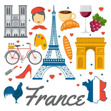 Les symboles de la France France For Kids, Sistem Solar, Bastille Day, Visit France, French Culture, Paris City, Landscape Illustration, World Cultures, Travel Themes