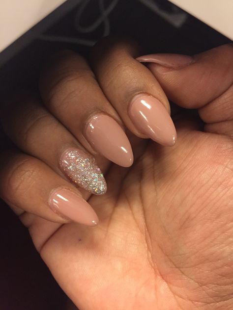 #nails #partynail #nude #almond Almond Nails Nude Color, Nude Acrylic Nails Almond, Nude Almond Shape Nails, Short Nude Almond Nails, Nails Almond Short, Nude Almond Nails, Acrylic Nails Almond, Oval Acrylic Nails, Acrylic Nails Stiletto