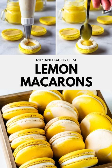 Macarons Lemon, Lemon Macaron Recipe, Lemon Filling Recipe, Macaroon Filling, Lemon Macaroons, Lemon Macarons, Macarons Macaroons, Macaron Filling, Amazing Meals