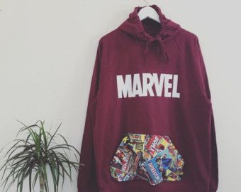 Hoddies Outfits, Marvel Fashion, Hoodie Ideas, Marvel Clothes, Purple Hoodie, Pocket Hoodie, T Shirt Yarn, Mein Style, Inspired Outfits