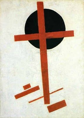 Kazimir Malevich - Suprematism. 1921-1927.  Oil on canvas, 72.5x51 cm.   Amsterdam. Stedelijk Museum. Russian Constructivism, Russian Avant Garde, Kazimir Malevich, Representational Art, Black Circle, Russian Art, Red Cross, Art Movement, Geometric Art