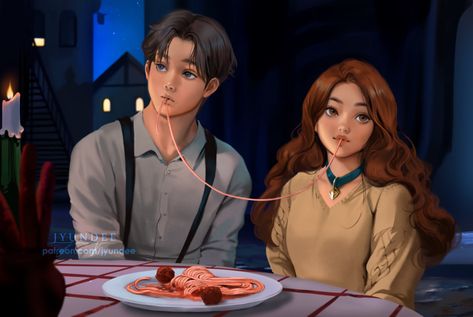 Disney Artwork, Disney Animals, Pinturas Disney, Lady And The Tramp, Love Movie, Anime Character Drawing, Disney Ladies, Disney Fun, Disney Fan Art