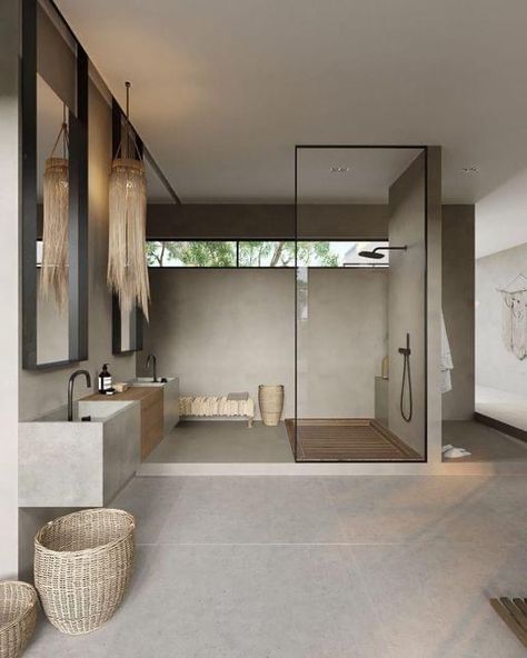 Drømme Bad, Japandi Interior Design, Japandi Interior, Big Bathroom, Interior Design Guide, Minimalist Bathroom, House Architecture Design, House Bathroom, Bath Tub